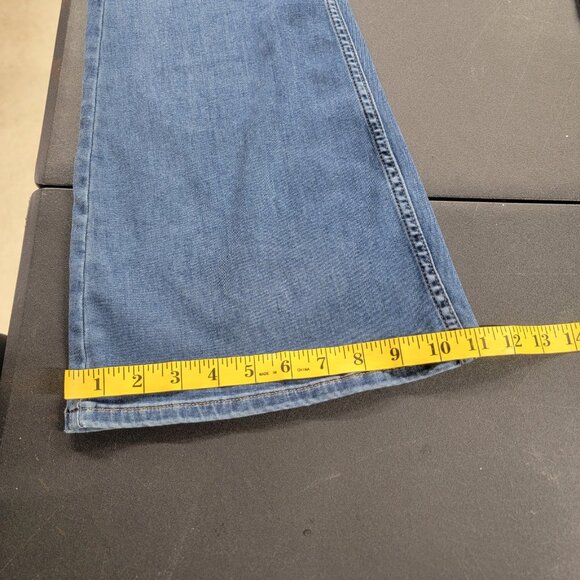 Free People Penny Pull On Flare Denim Jeans Womens 26 R Hippie Boho Trendy 70s - Picture 12 of 12